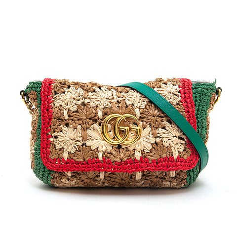 Gucci GG Marmont Raffia肩带多色P13017