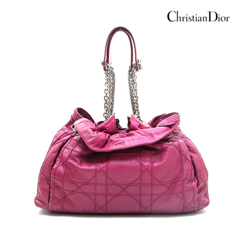 クリスチャンディオール Christian Dior ルトラント カナージュ チェーン ショルダーバッグ ピンク P13028
