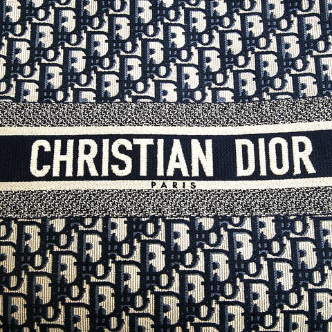 クリスチャンディオール Christian Dior オブリークキャンバス ブックトート  トートバッグ ネイビー P13029