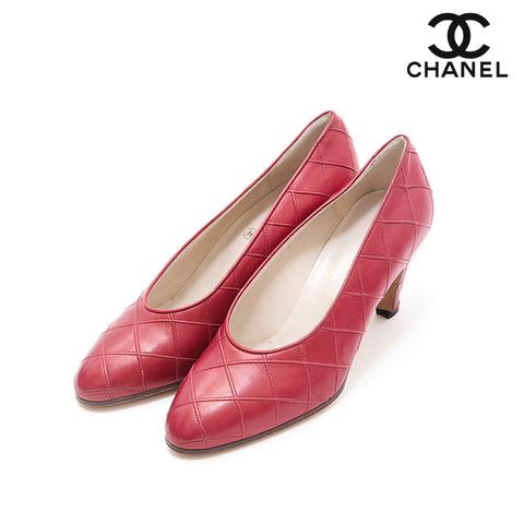 Chanel CHANEL Vico Role Pumps Sandal Red P13041