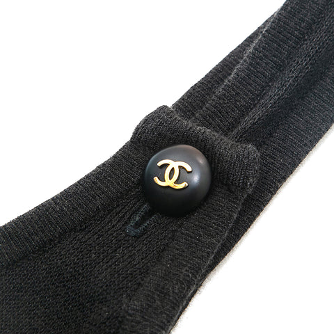 Chanel CHANEL Coco Button Sleeve Knit One Piece Black P13044