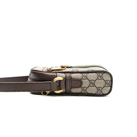 グッチ GUCCI オフィディア GGスプリーム シェリーライン ショルダーバッグ ブラウン P13065