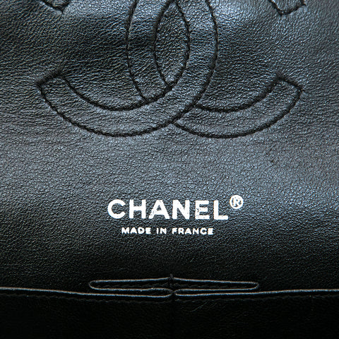 Chanel Chanel Bicolor Matrasse Doppelklappe -Ketten -Umhängetasche Schwarz x Blau P13083