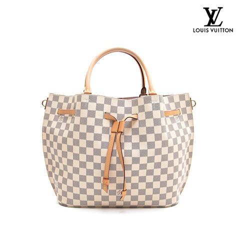 Louis Vuitton Damier Azur Giroratta Handbag Pink P13088