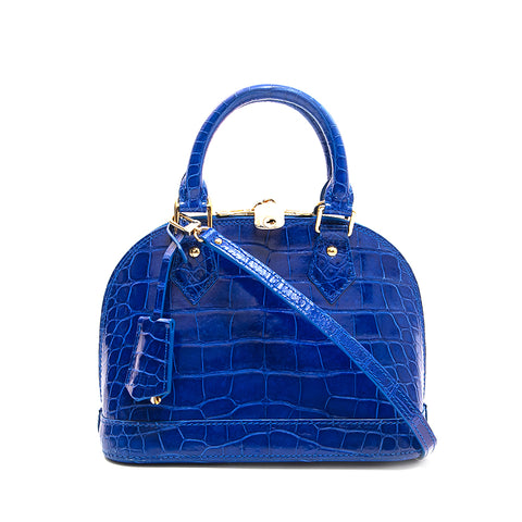 Louis Vuitton Louis Vuitton Alma BB exotic leather 2WAY Handbag Blue P13089