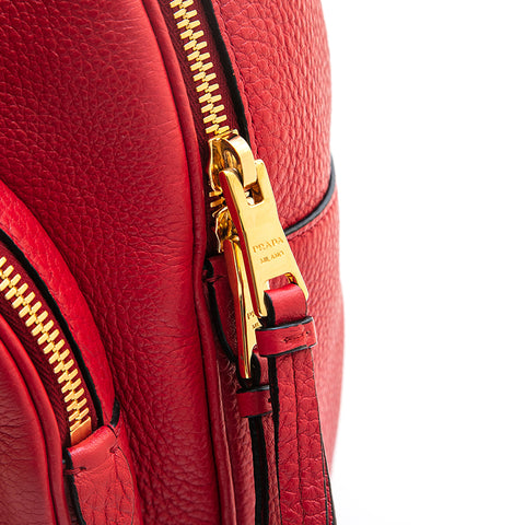 Prada PRADA logo leather 2way one shoulder backpack / daypack red 