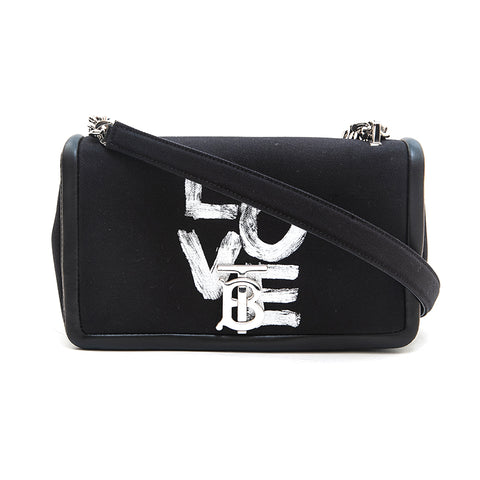 Burberry Rolla帆布链肩袋黑色P13102