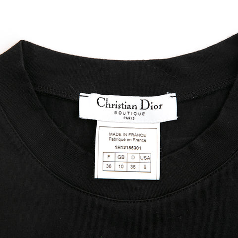 クリスチャンディオール Christian Dior 刺繍 ノースリーブ カットソー ブラック P13103