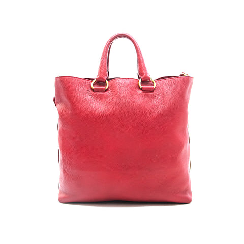 PRADA PRADA LOGO CUIR 2WAY SCHAG MAIN RED P13119