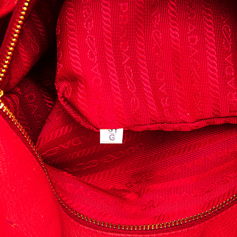 PRADA PRADA LOGO CUIR 2WAY SCHAG MAIN RED P13119