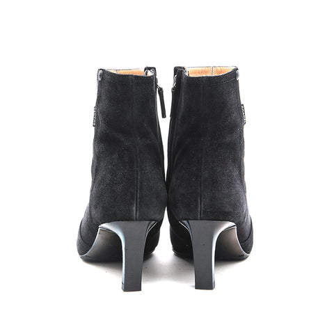 Chanel CHANEL Suede Short Boots Black P13126