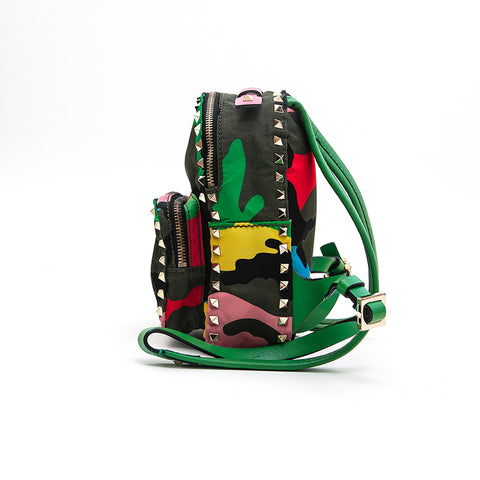 Valentino Camouflage Rock Studs Mini Backpack/Daypack Multicolor P1313 – NUIR VINTAGE