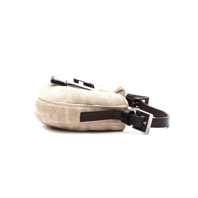 Fendi FENDI Zucca Minicro Wassan Pouch Handbag Beige P13143 – NUIR VINTAGE