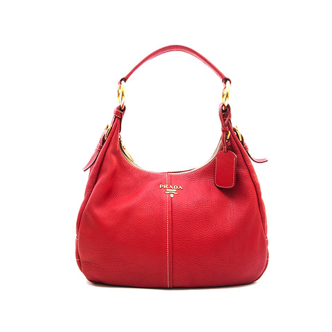 Leather mini bag Prada Red in Leather - 36057774