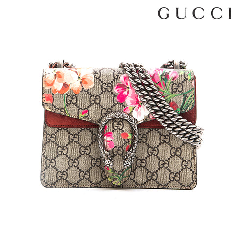 Gucci GG最高植物群Dionysus肩袋米色X葡萄酒红色P13153