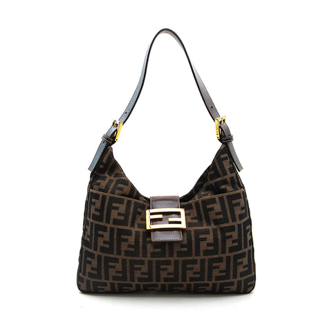 フェンディ FENDI ズッカ セミ ショルダーバッグ ブラウン P13154