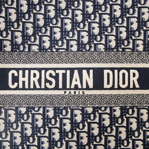 クリスチャンディオール Christian Dior オブリークキャンバス ブックトート トートバッグ ネイビー P13165
