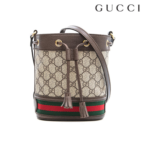 グッチ GUCCI GGスプリーム シェリーライン 巾着 ショルダーバッグ