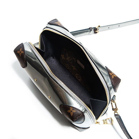 LOUIS VUITTON c.2006 “Papillon Miroir” Silver Monogram Handbag 26 Ltd. Ed.