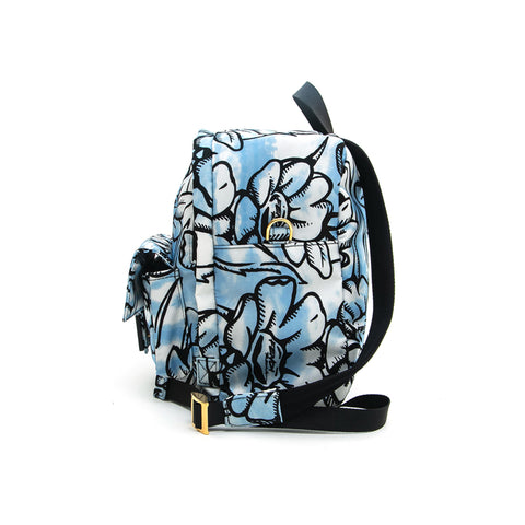 Fendi FENDI Flower Nylon Backpack Daypack Light Blue P13195