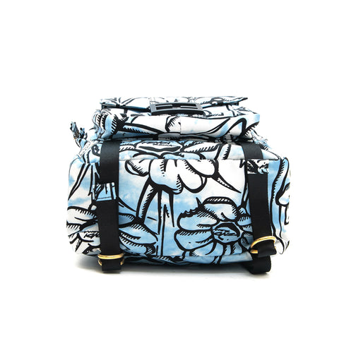 Fendi FENDI Flower Nylon Backpack Daypack Light Blue P13195