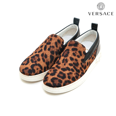 Versace Versace Leopard Slip -On -Turnschuhe Brown P13200
