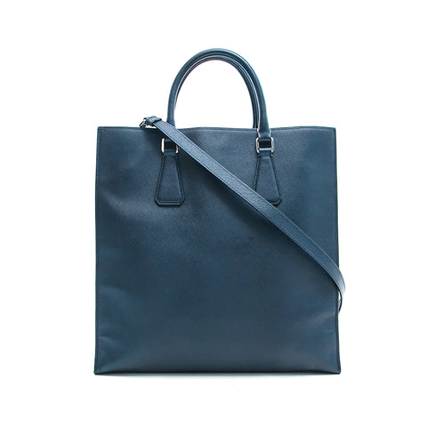Prada Leder 2way Handtasche Navy P13210