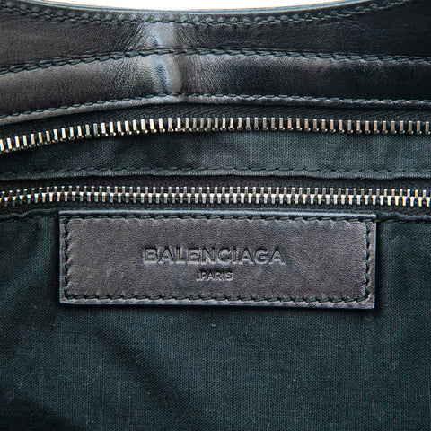 Balenciaga Balenciaga Strohleder die Stadt Handtasche Schwarz P13223