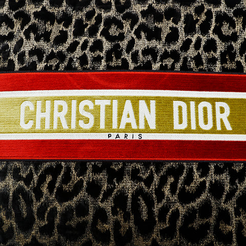 Christian Dior CHRISTIAN DIOR Velvet Leopard Book Tote Tote Bag Multicolor P13242