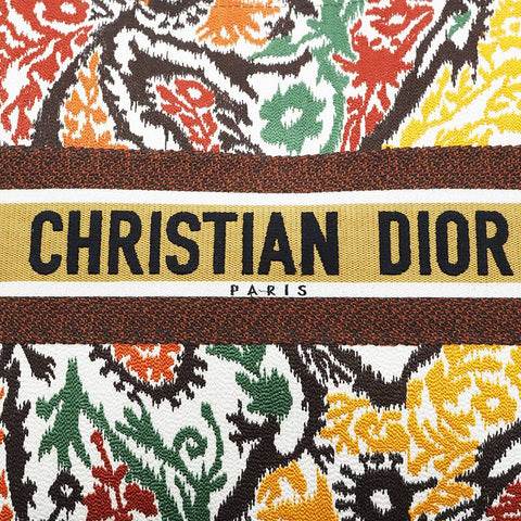 クリスチャンディオール Christian Dior キャンバス刺繍 ブックトート トートバッグ マルチカラー P13243