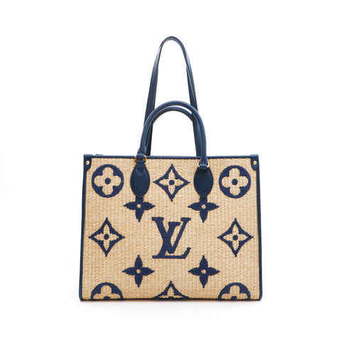 Louis Vuitton Giant Monogram Raffia Onthego MM Tote, Louis Vuitton  Handbags