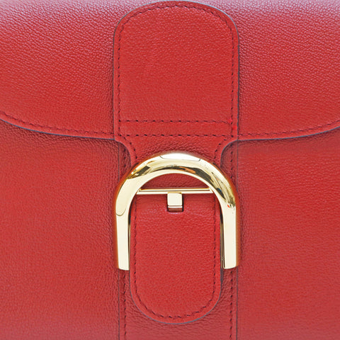 Delbo Delvaux Leder 2way Handtasche Wein rot P13258