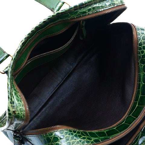 Bags, Green Croc Leather Prada Handbag