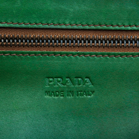 Prada Prada Croco Press Handtasche Grün P13262