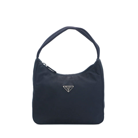 Prada PRADA Hobo Nylon Handbag Black P13264