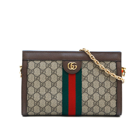 グッチ GUCCI GGスプリーム クラッチ チェーン ショルダーバッグ ブラウン P13268