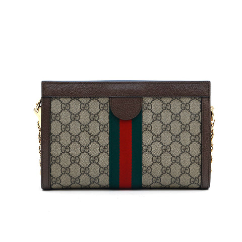 グッチ GUCCI GGスプリーム クラッチ チェーン ショルダーバッグ ブラウン P13268