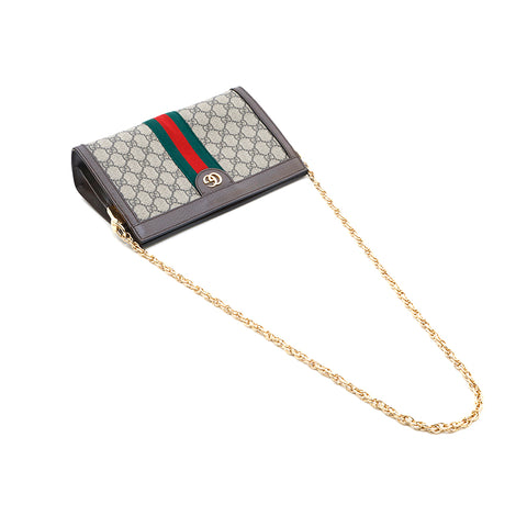 グッチ GUCCI GGスプリーム クラッチ チェーン ショルダーバッグ ブラウン P13268