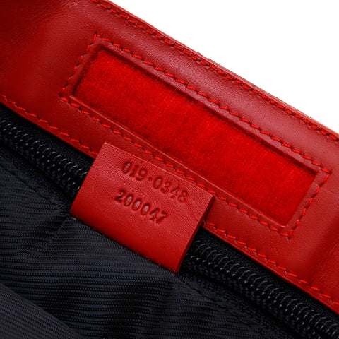 Gucci Red/Black GG Canvas and Leather Messenger Bag For Sale at