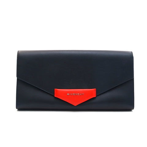 Givenchy GIVENCHY Bicolor Leather Clutch Bag Black P13272