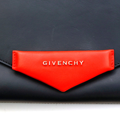 Givenchy Givenchy双色皮革手拿包黑色P13272