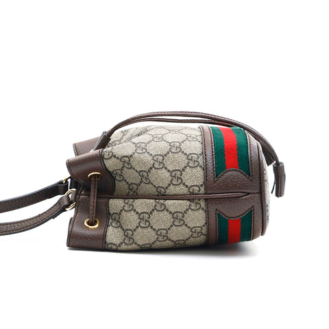 Gucci Gucci Gg Spring Sherry Line Mini -Kordelzugbeutel braune P13279