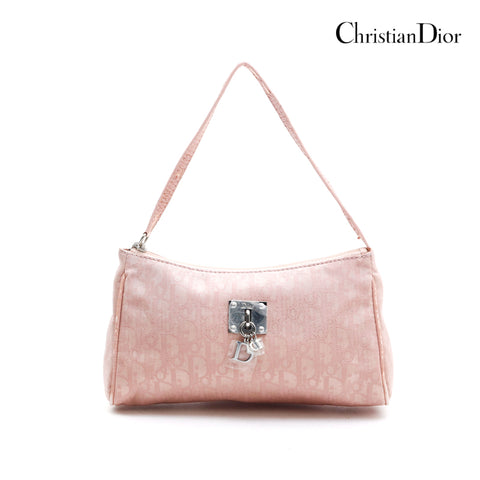 クリスチャンディオール Christian Dior キャンバス トロッター ミニ ハンドバッグ ピンク P13281