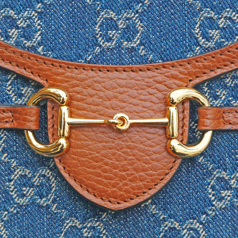 Gucci GUCCI GG Denim Hose Bit Mini Shoulder Bag Blue P13056 – NUIR VINTAGE