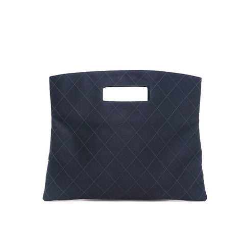 Chanel CHANEL Satin Matrasse Clutch Handbag Black P13325