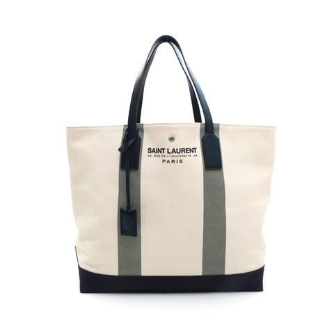 Saint Lantern Saint Laurent Paris Canvas Tote Handbag Beige P13346