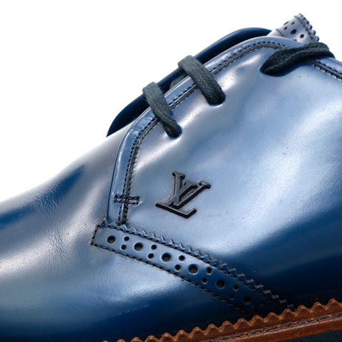 Louis Vuitton lv man shoes blue leather loafers high quality