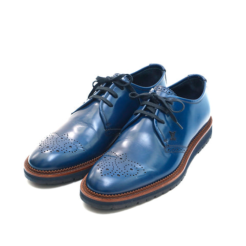 Louis Vuitton LOUIS VUITTON Leather Shoes Loafers Blue P13354