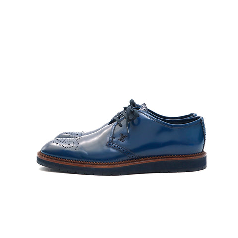 Louis Vuitton LOUIS VUITTON Leather Shoes Loafers Blue P13354 – NUIR VINTAGE