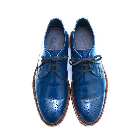 blue louis vuitton dress shoes Louis Vuitton Major Loafer Navy Blue Leather Mens Dress Sneakers